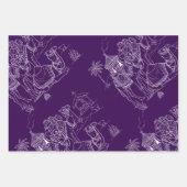 Paarse kersttrein, kamelen, sneeuwpoppen inpakpapier vel (Voorkant 3)