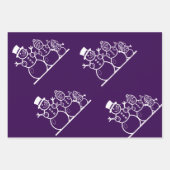 Paarse kersttrein, kamelen, sneeuwpoppen inpakpapier vel (Voorkant 2)