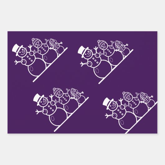 Paarse kersttrein, kamelen, sneeuwpoppen inpakpapier vel (Voorkant 2)