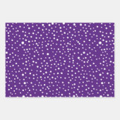Paarse kersttypografie en stippen vakantie inpakpapier vel (Voorkant 2)