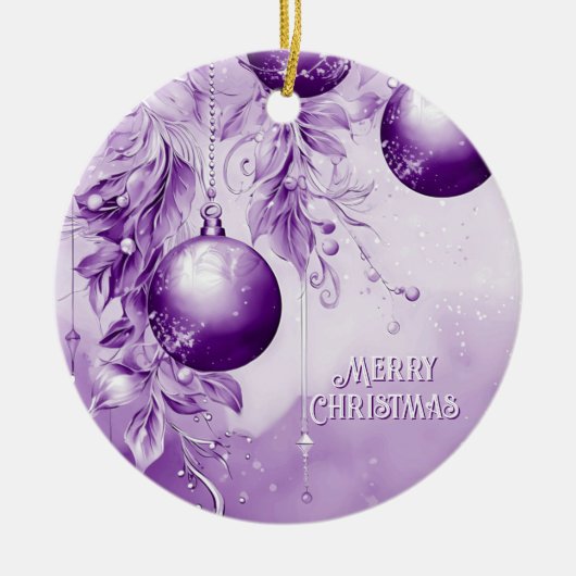 Paarse kerstvakantie Ornament (Voorkant)