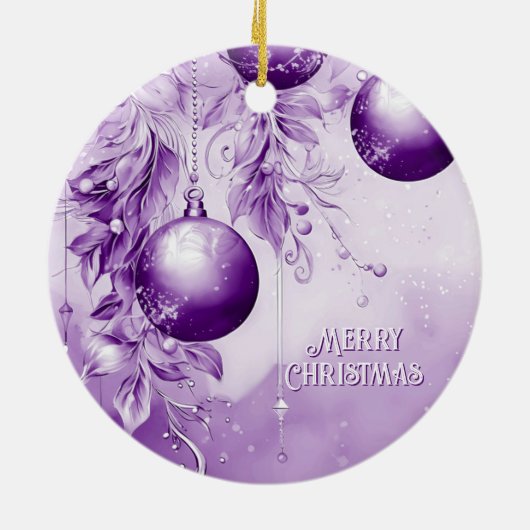 Paarse kerstvakantie Ornament (Achterkant)