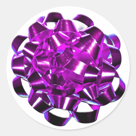 Paarse kerstvakantiezegels met feestdag ronde sticker (Voorkant)