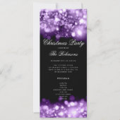 Paarse Kerstverlichting Uitnodigen Programma & Men (Voorkant)