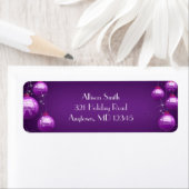 Paarse kerstversiering | Aangepaste vakantieterugk Etiket (Insitu)