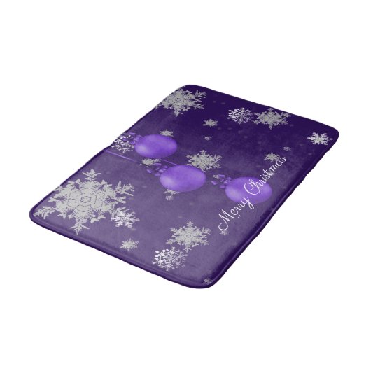 Paarse kerstversiering Bath Mat (Gekanteld)