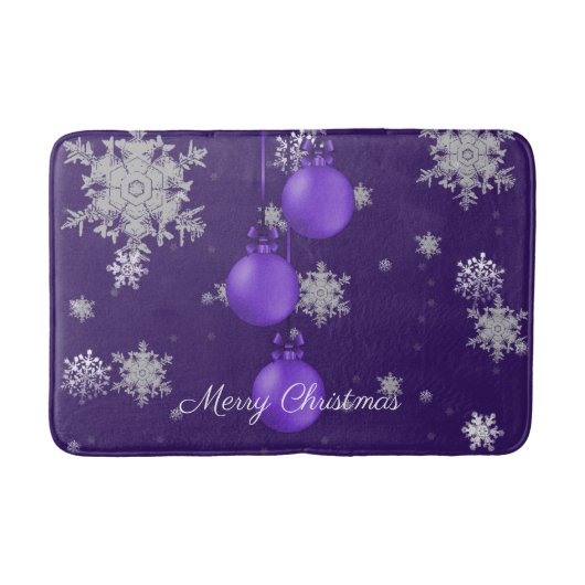 Paarse kerstversiering Bath Mat (Voorkant)