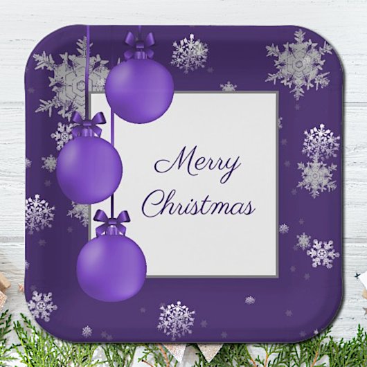 Paarse kerstversiering Bord