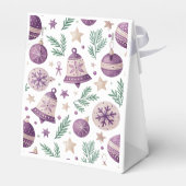 paarse kerstversiering en Bell Favoriete Box Bedankdoosjes (Achterkant)