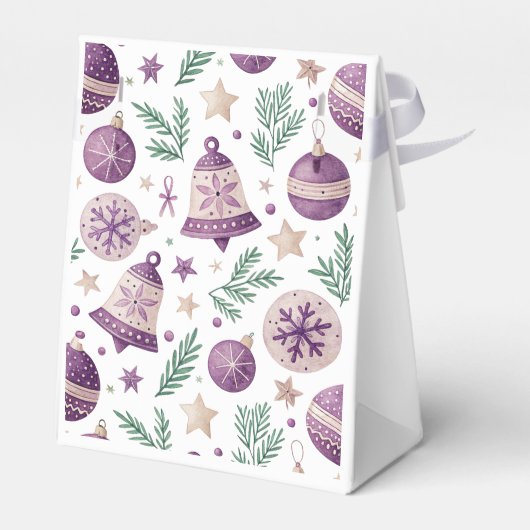 paarse kerstversiering en Bell Favoriete Box Bedankdoosjes (Achterkant)