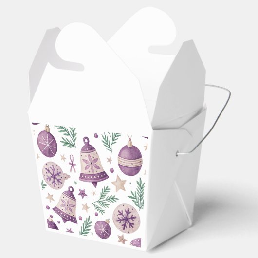 paarse kerstversiering en Bell Favoriete Box Bedankdoosjes (Geopend)