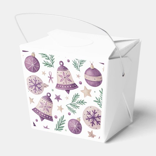 paarse kerstversiering en Bell Favoriete Box Bedankdoosjes (Achterkant)