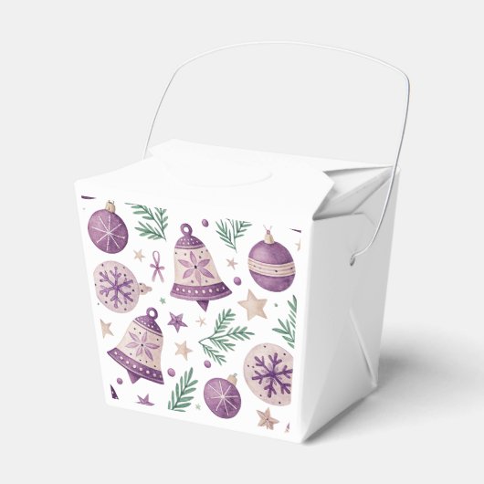 paarse kerstversiering en Bell Favoriete Box Bedankdoosjes (Voorkant Zijde)