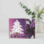 Paarse Kerstversiering Feestdagenkaart (Staand voorkant)