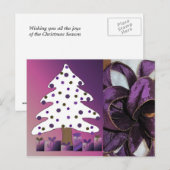 Paarse Kerstversiering Feestdagenkaart (Voorkant / Achterkant)