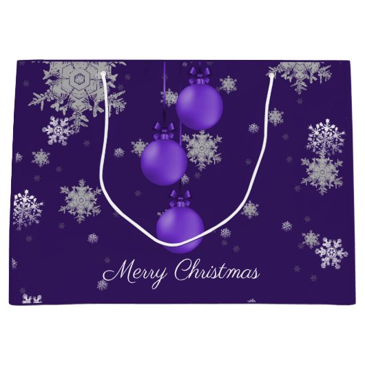 Paarse kerstversiering Gift Bag Groot Cadeauzakje (Voorkant)