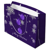 Paarse kerstversiering Gift Bag Groot Cadeauzakje (Achterkant Gekanteld)