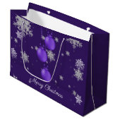 Paarse kerstversiering Gift Bag Groot Cadeauzakje (Voorkant Gekanteld)