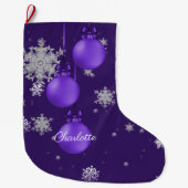 Paarse kerstversiering grote kerstsok (Voorkant)