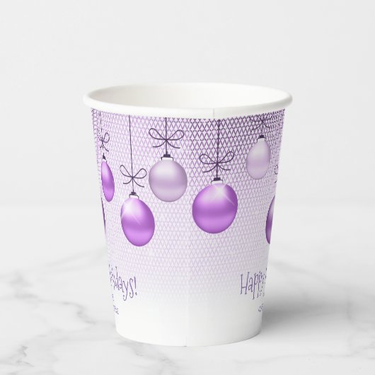 Paarse kerstversiering ID251 Papieren Bekers (Rechts)