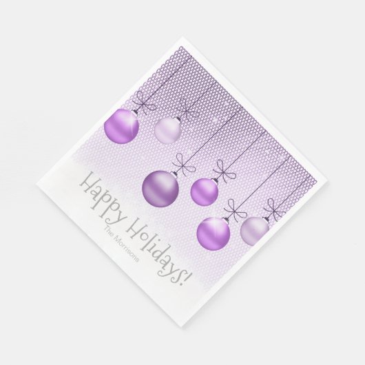 Paarse kerstversiering ID251 Servet (Hoek)