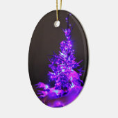 Paarse kerstversiering keramisch ornament (Links)