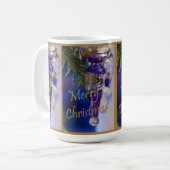 Paarse kerstversiering koffiemok (Voorkant links)