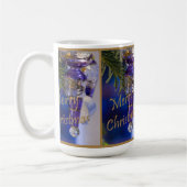 Paarse kerstversiering koffiemok (Links)