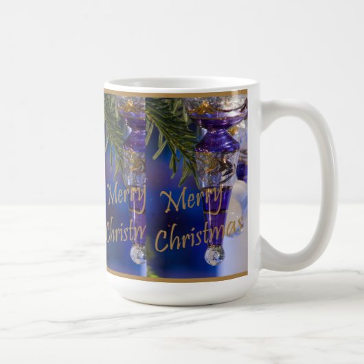 Paarse kerstversiering koffiemok (Rechts)