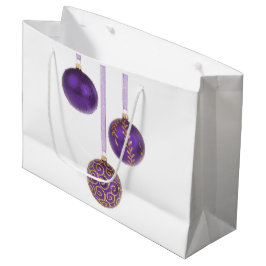 Paarse kerstversiering met kerstcadeau large cadeautasje