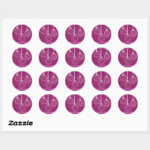 Paarse Kerstversiering Ronde Sticker (Vel)