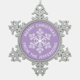 Paarse kerstversiering Snowflake Tin Sneeuwvlok Ornament