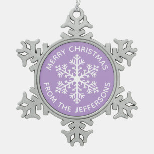 Paarse kerstversiering Snowflake Tin Sneeuwvlok Ornament