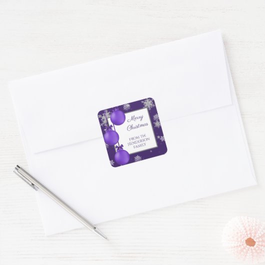 Paarse kerstversiering Sticker (Envelop)