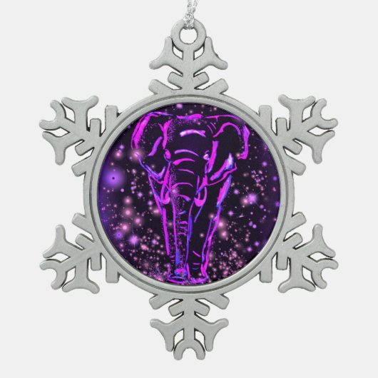 Paarse kerstversiering tin sneeuwvlok ornament (Voorkant)