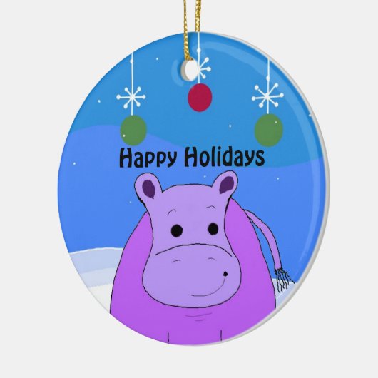 Paarse kerstversiering van Hippo Keramisch Ornament (Links)