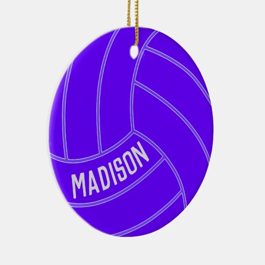 Paarse kerstversiering voor Volleyball Aangepaste Keramisch Ornament (Rechts)