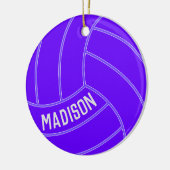 Paarse kerstversiering voor Volleyball Aangepaste Keramisch Ornament (Links)