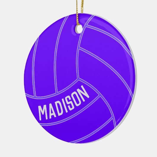 Paarse kerstversiering voor Volleyball Aangepaste  Keramisch Ornament (Links)