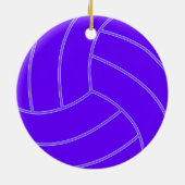 Paarse kerstversiering voor Volleyball Aangepaste Keramisch Ornament (Achterkant)