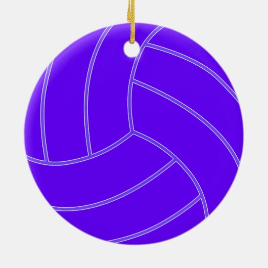 Paarse kerstversiering voor Volleyball Aangepaste  Keramisch Ornament (Achterkant)