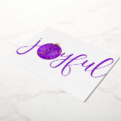 Paarse Kerstvreugde en Witte Werkelijkheid Folie Feestdagenkaart (Gedraaid)