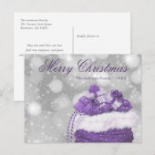 Paarse kerstwinterfeestdag Briefkaarten (Voorkant / Achterkant)