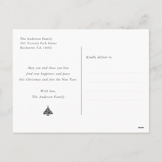 Paarse kerstwinterfeestdag Briefkaarten (Achterkant)