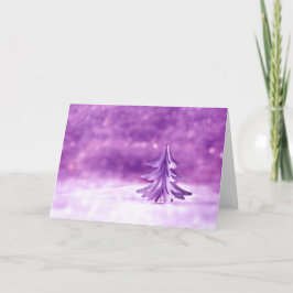 Paarse kerstwonderland feestdagen kaart