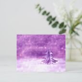 Paarse kerstwonderland feestdagenkaart (Staand voorkant)