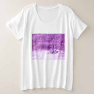 Paarse kerstwonderland grote maat t-shirt