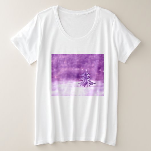 Paarse kerstwonderland grote maat t-shirt (Design voorkant)