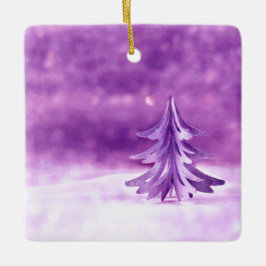 Paarse kerstwonderland keramisch ornament