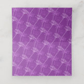 Paarse kervel, met inkt bloem, bruiloft plaatskaartje (Binnenkant ongevouwen)